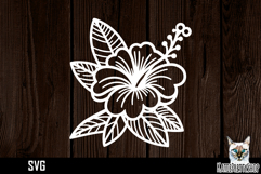Hibiscus SVG paper cut, Flower SVG papercut Product Image 1