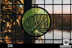 Suncatcher Car Charm Tropic Leaf SVG, Monstera Ornament SVG Product Image 1