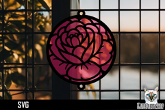 Suncatcher Car Charm Flowers SVG, Ornament SVG Product Image 1