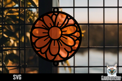 Suncatcher Car Charm Flowers SVG, Ornament SVG Product Image 1