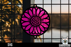 Suncatcher Car Charm Flowers SVG, Ornament SVG Product Image 1