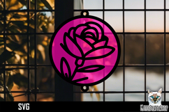 Suncatcher Car Charm Flowers SVG, Ornament SVG Product Image 1