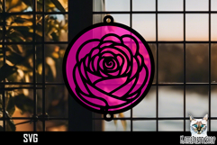 Suncatcher Car Charm Flowers SVG, Ornament SVG Product Image 1