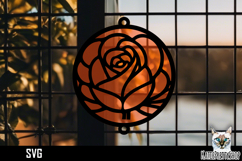 Suncatcher Car Charm Flowers SVG, Ornament SVG Product Image 1