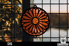 Suncatcher Car Charm Flowers SVG, Ornament SVG Product Image 1