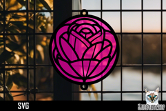Suncatcher Car Charm Flowers SVG, Ornament SVG Product Image 1