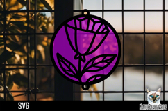 Suncatcher Car Charm Flowers SVG, Ornament SVG Product Image 1