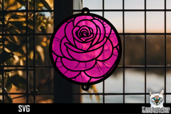 Suncatcher Car Charm Flowers SVG, Ornament SVG Product Image 1