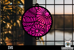 Suncatcher Car Charm Flowers SVG, Ornament SVG Product Image 1