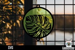 Suncatcher Car Charm Tropic Leaf SVG, Ornament SVG Product Image 1