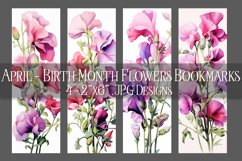 Floral Bookmark, April Bookmark, Sweetpea Flowers Bookmarks Product Image 1