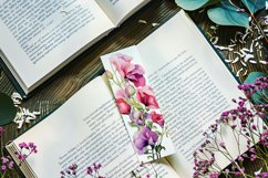 Floral Bookmark, April Bookmark, Sweetpea Flowers Bookmarks Product Image 2