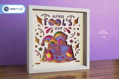 April Fools Day 3D Layered Paper Cut - April Mop 3D SVG Product Image 2