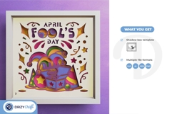 April Fools Day 3D Layered Paper Cut - April Mop 3D SVG Product Image 3