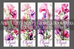 Floral Bookmark, April Bookmark, Sweetpea Flowers Bookmarks Product Image 1