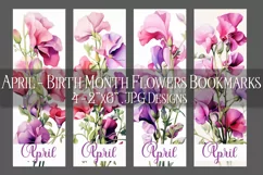 Floral Bookmark, April Bookmark, Sweetpea Flowers Bookmarks Product Image 1