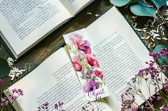 Floral Bookmark, April Bookmark, Sweetpea Flowers Bookmarks Product Image 2