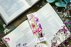 Floral Bookmark, April Bookmark, Sweetpea Flowers Bookmarks Product Image 3