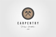 grinding carpentry service logo with ax vintage retro Product Image 1