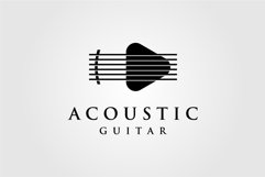acoustic guitar logo vector play button symbol illustration Product Image 1