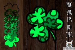 3d layered shamrock svg, multilayered St Patrick&#039;s paper cut Product Image 1