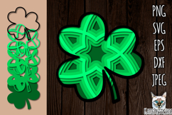3d layered shamrock svg, multilayered St Patrick&#039;s paper cut Product Image 1