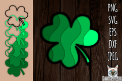 3d layered shamrock svg, multilayered St Patrick&#039;s paper cut Product Image 1