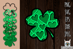 3d layered shamrock svg, multilayered St Patrick&#039;s paper cut Product Image 1