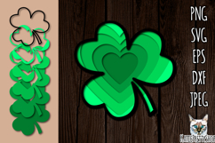 3d layered shamrock svg, multilayered St Patrick&#039;s paper cut Product Image 1
