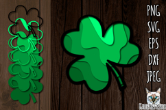3d layered shamrock svg, multilayered St Patrick&#039;s paper cut Product Image 1