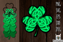 3d layered shamrock svg, multilayered St Patrick&#039;s paper cut Product Image 1