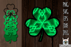 3d layered shamrock svg, multilayered St Patrick&#039;s paper cut Product Image 1