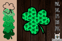 3d layered shamrock svg, multilayered St Patrick&#039;s paper cut Product Image 1