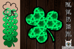 3d layered shamrock svg, multilayered St Patrick&#039;s paper cut Product Image 1