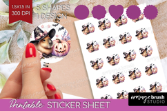 Capybara Halloween Round Sticker Coquette Printable Sticker Product Image 1