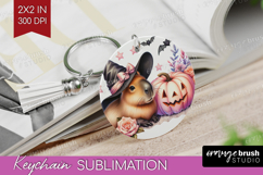 Capybara Halloween Keychain PNG Coquette Keychain Product Image 1