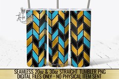  Aqua Blue Black White and Gold Tumbler bundle Tangram Chevron Pattern for School Colors and Sports Teams