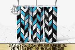  Aqua Blue Black White and Gold Tumbler bundle Tangram Chevron Pattern for School Colors and Sports Teams