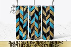 Aqua Blue Black White and Gold Tumbler bundle Tangram Chevron Pattern for School Colors and Sports Teams