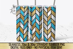  Aqua Blue Black White and Gold Tumbler bundle Tangram Chevron Pattern for School Colors and Sports Teams