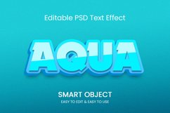 Aqua 3d Editable Text Effect PSD file Product Image 1