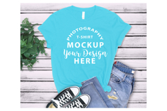 Bella Canvas 3001 T-shirt Mockup AQUA Product Image 1