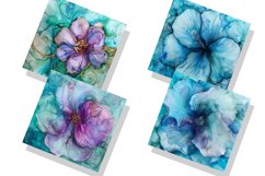 Aquamarine Alcohol Ink Bugambilia Digital Paper Bundle Product Image 2