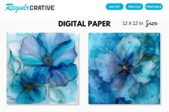 Alcohol Ink Bugambilia Flower Digital Paper, Alcohol Ink Product Image 1
