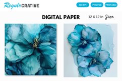 Alcohol Ink Bugambilia Flower Digital Paper, Alcohol Ink Product Image 1