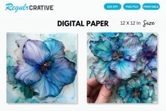 Alcohol Ink Bugambilia Flower Digital Paper, Alcohol Ink Product Image 1