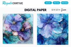 Alcohol Ink Bugambilia Flower Digital Paper, Alcohol Ink Product Image 1