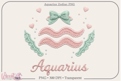 Aquarius Zodiac PNG, Cozy Faux Knit Astrology Clipart, Product Image 1