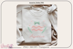 Aquarius Zodiac PNG, Cozy Faux Knit Astrology Clipart, Product Image 3
