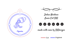 Aquarius Necklace Laser Cut SVG Product Image 2